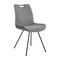 Armen Living Coronado Contemporary Dining Chair in Gray Powder Coated Finish and Pewter Fabric, PK2 LCCDSIPW - alternate 9
